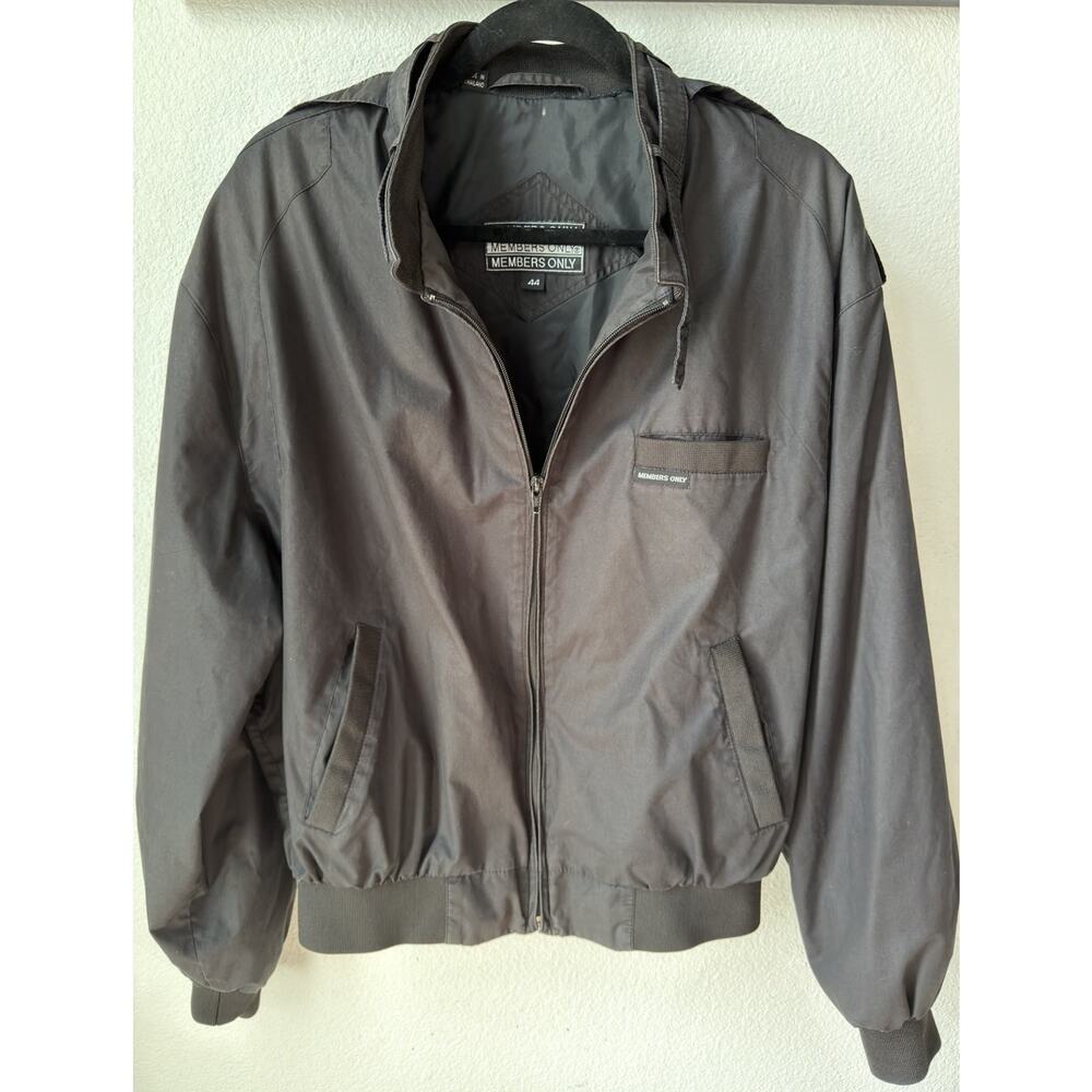 Vintage 1980s Members Only Iconic Racer Bomber Jacket Men’s Size 44 Large Black